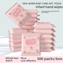 Children and Students Travel Mini Portable Hygienic Wet Wipes Baby Baby Hand and Mouth Cleaning Wet Wipes Pack 10 Smoke
