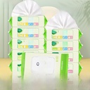 Factory cute wet wipes 80 pieces with cover big bag baby cleansing wet wipes paper cleaning wet wipes