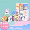 Sunde color cute cartoon printed handkerchief paper towel napkin small bag portable factory