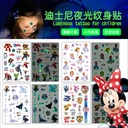 Marvel Genuine 2 Super Hero Luminous Tattoo Sticker Iron Man Ice Princess Cartoon Luminous Tattoo Sticker