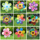 Double-layer sequined windmill cartoon color children's park stall night market toy six-color cloth double-layer flag Windmill