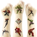 5x 5cm Avengers Tattoo Stickers 20 Cartoon Tattoo Stickers Water Transfer Disposable Tattoo Birthday