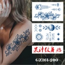 Online celebrity herbal juice tattoo stickers waterproof sweat-proof ink green art Ji simulation half arm semi permanent tattoo