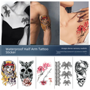 Spot Half-arm Tattoo Sticker Black Animal Waterproof Tattoo Color Waterproof Sweat Temporary Tattoo Sticker