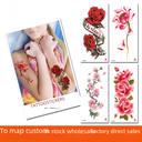 Factory direct flower tattoo stickers waterproof sexy color clavicle scar photo Party tattoo stickers