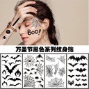 Halloween tattoo stickers black bat spider web water transfer tattoo stickers supply set