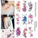 Flower tattoo stickers color printing flower tattoo stickers rose lotus plum blossom women's color printing tattoo stickers