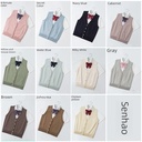 JK uniform sweater women's sweater women's cardigan waistcoat thin V-neck solid color vest student love Academy