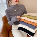 Autumn and Winter Sweater Half-turtleneck Knitted Slim Pit Base Shirt Top Fashion Women's Clothing