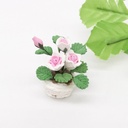 : 12 mini doll house dollhouse pocket furniture ornaments simulation plants flowers potted resin roses