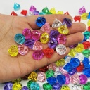 儿童宝石玩具七彩色小宝石塑料水晶钻石 亚克力冰块五彩缤纷钻石