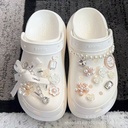 Hole Shoes DIY Decorative Accessories Pearl Flower Shoes Flower Women's Shoes Rhinestone Jewelry Removable Shoe Buckle