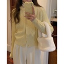 [Explosions plus color] retro short wool knitted cardigan spring women's twist sweater W723H