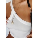 Independent Station Hot Selling White Solid Color Sling Slim-fit Backless Collar One-shoulder Chest Wrap