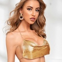 factory direct hot nightclub independent station metal chain sequined strap tube top 842