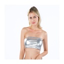 exclusive for women's nightclub stage wear wrapped chest patent leather solid color tube top bottoming shirt performance clothing