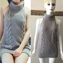 Japanese Women's Knitwear Spring Sexy Japanese Mid-length Backless Sleeveless Lace Sweater Dress Seven Three