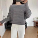 Dolman Sleeve Pit Sweater Women's Long-sleeved Multicolor Optional Knit Shirt Women's Off-line Collar