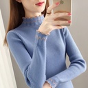 Autumn and winter clip color semi-high collar base sweater women's new inner long sleeve slim-fit top women's sweater