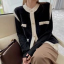 Autumn and Winter Korean Style Imitation Mink Knitted Vest Women's Color-matching Round Neck Slimming Lazy Style Stacked Top Trendy