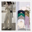 6746 autumn and winter Hong Kong style fashionable elegant sexy V-neck cross waist slimming button sweater inner sweater