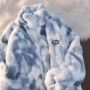 Tie-dyed lambswool coat women's large size winter thickened lambswool top tide ins loose