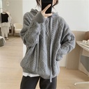 Sweater Women's Twist Strap Hooded Autumn and Winter Slim Design Sense Niche Knitted Sweater Women's Loose Lazy Style Sweater