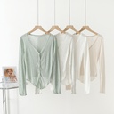 Maple Edge Spring and Summer Elegant Multi-color All-match Elegant Simple Knitted Cardigan Lazy Style Top