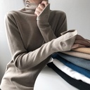 Yan Shuang Spring Knitwear Women's Inner Pullover Solid Color High Neck Long Sleeve Slim-fit Korean Style Base Shirt Women's P637