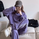 MOTIE Cashmere Sweatshirt Suit Autumn and Winter Fleece-Lined Casual Home Exterior-Wearing Sports Fleece-Lined Two-Piece Suit