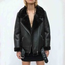 PB & ZA motorcycle clothing fur one warm double-sided jacket coat women's 02969240800 296924