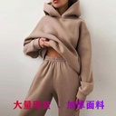 Autumn and Winter Women's Independent Station Casual Fashion Thickened Long Sleeve Sweater Pants Two-piece Suit