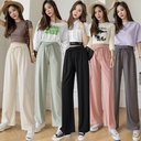 Ice Silk Wide-leg Pants Women's Spring and Summer High Waist Draping Loose Straight Casual Pants Slimming Floor-mopping Pants