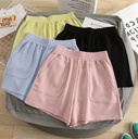 Summer Korean Style Sports Shorts Women's High Waist Loose Slimming Wide Leg Pants Solid Color Cotton Casual Trendy Pants