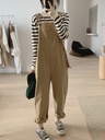 Large Size Overalls Women's Spring and Autumn Loose Korean Style High Waist Workwear Wide Leg Trousers Age-reducing Slimming Straight Leg Pants