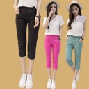 Summer Cotton and Linen Capri Pants Women's Korean-style Loose Large Size Skinny Pants for Students Slightly Fat Girls Capri Pants for Women