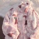 Tie-dyed Chanel Style Coat Women's Winter Loose Thickened Imitation Lamb Velvet Top Trendy Ins Women's Clothing