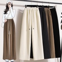 European Cotton Fleece Wide-leg Pants Women's Autumn and Winter Chenille Casual Women's Straight Pants Draping All-match Slim Look Trousers