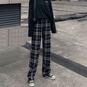 Plaid casual pants Spring straight pants thin comfortable large size Korean fashion Joker pants children