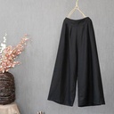 Cotton and linen wide leg pants women's spring and autumn loose high waist literary pants 200kg size casual pants