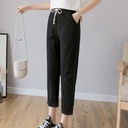 Spring and Summer Cotton Large Size Women's Pants Ankle-length Pants Solid Color Hallen Pants Cotton and Linen Pants Radish Pants Loose Casual Pants