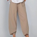 Yma Sun speed tong solid color large size women's simple loose casual pants