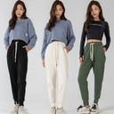 Windproof Pants Leg-toe Neck Autumn and Winter Velvet High Waist Fleece-lined Thickened Loose All-match Casual Sports Pants for Women