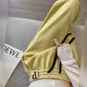 Yellow Fleece-lined Sports Pants Women's Thickened Outer Wearing Warm Cotton Pants Fleece Pants for Small Women