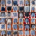 Denim shorts women Summer Korean fashion ins high waist slim hole a word Hot Pants Factory