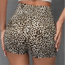 Leopard Peach Hip Hip Elastic Sports Yoga Shorts