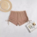 Sexy Solid Color Four Corner Transparent Mesh Drawstring Beach Swimming Trunks Bikini Shorts