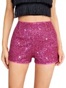 Multi-color Fashion Beads Slim-fit Hot Pants Sequin Solid Color Black Mid-waist Sexy Straight Shorts