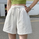 Cotton Linen Casual Shorts Women's Large Size Wide Leg Pants Home Beach Hot Pants Summer Loose Casual Sports Pants