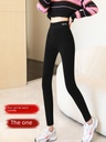 Spring cashmere thickened cotton casual black pants warm first-line slimming cropped leggings for women